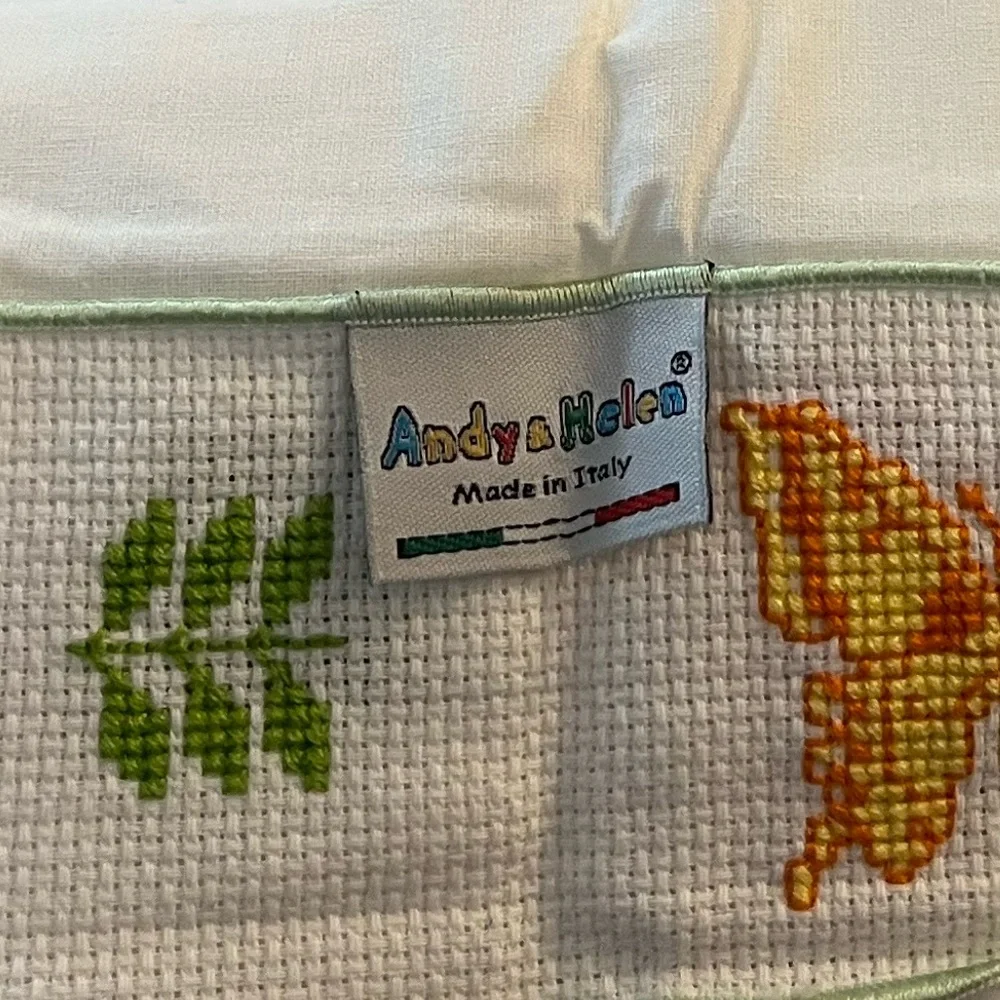 NWOT ANDY & HELEN embroidered flat bedsheet